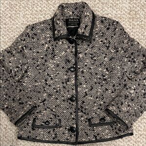 Dana Buchman Textured Black Tweed Blazer